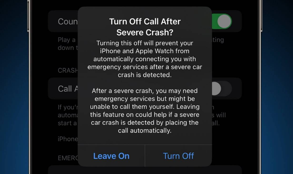 中沙苹果14维修分享 iPhone 14 和 Apple Watch 上关闭崩溃检测 